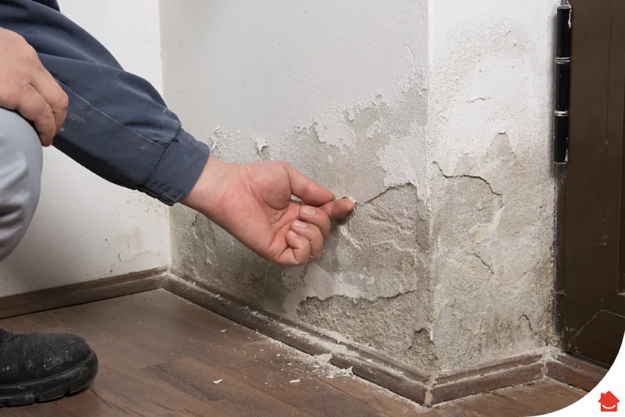 Rising damp treatment on an interior wall